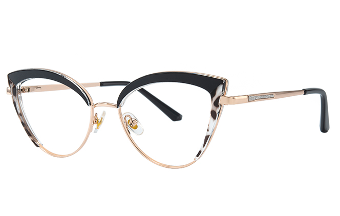 200821 Cateye Spring Hinge Eyeglasses, Red and tortoiseshell;black and tortoiseshell