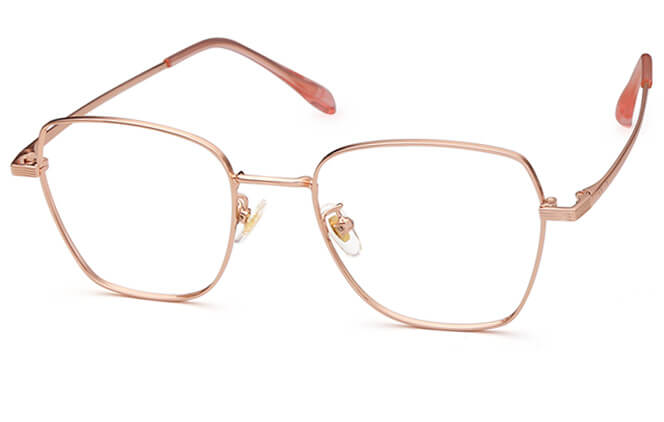 

Annika Rectangle Eyeglasses, Rose gold