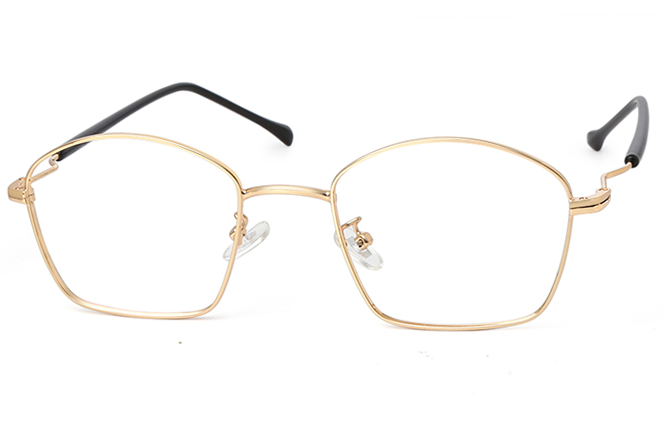 

Camilla Polygon Eyeglasses, Gold
