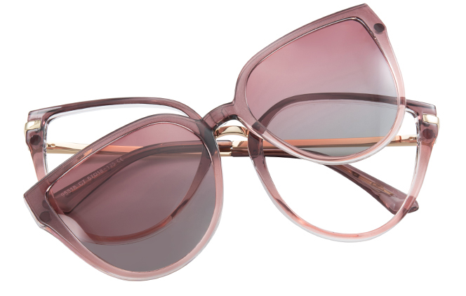 200636 Cateye Spring Hinge Magnetic Clip on Eyeglasses