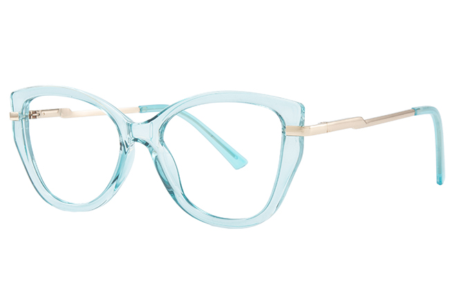 

200775 Cateye Spring Hinge Eyeglasses, Blue;tortoiseshell