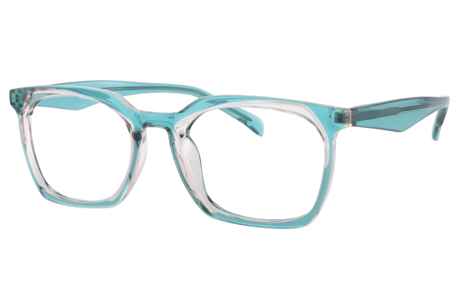 

200848 Rectangle Spring Hinge Eyeglasses, Purple;blue