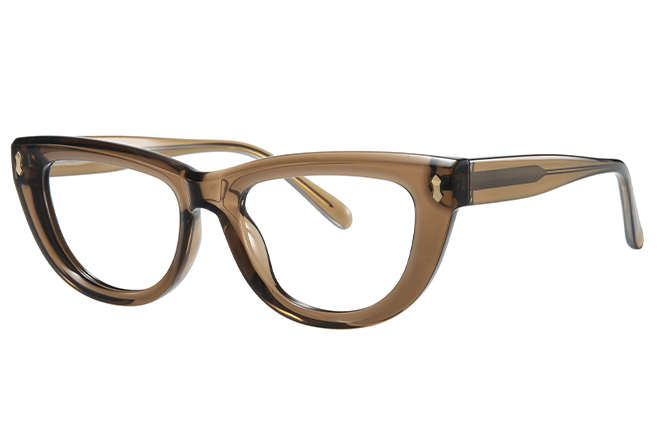 

200861 Cateye Spring Hinge Eyeglasses, White;brown