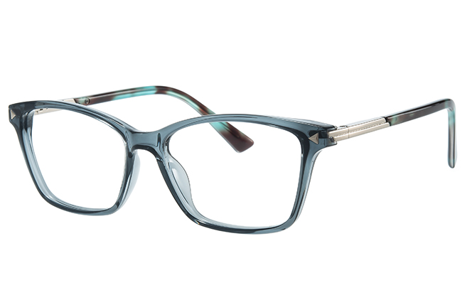 

200880 Rectangle Spring Hinge Eyeglasses, Grey;cameo brown