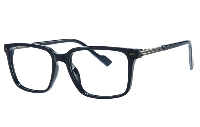 

200881 Rectangle Spring Hinge Eyeglasses, Blue;grey
