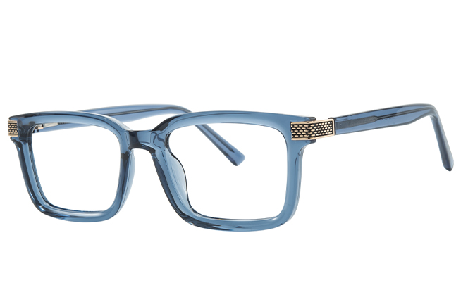 

200898 Rectangle Spring Hinge Eyeglasses, Tortoiseshell;blue