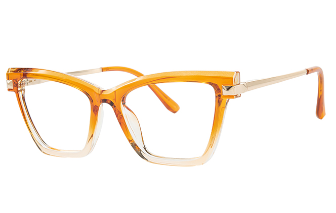 

200902 Cateye Spring Hinge Eyeglasses, Tortoiseshell;orange