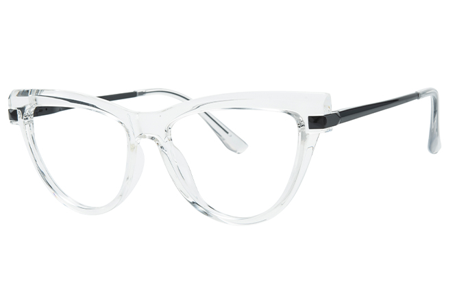 

200903 Cateye Spring Hinge Eyeglasses, Black;clear