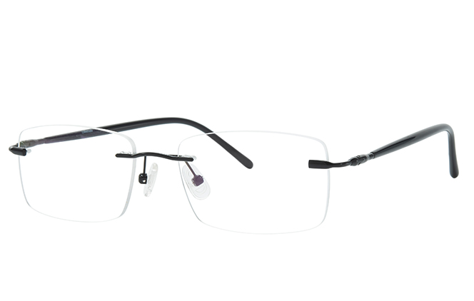 

500024 Rimless Rectangle Eyeglasses, Gold;black