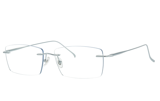 

500027 Rimless Rectangle Eyeglasses, Silver;grey