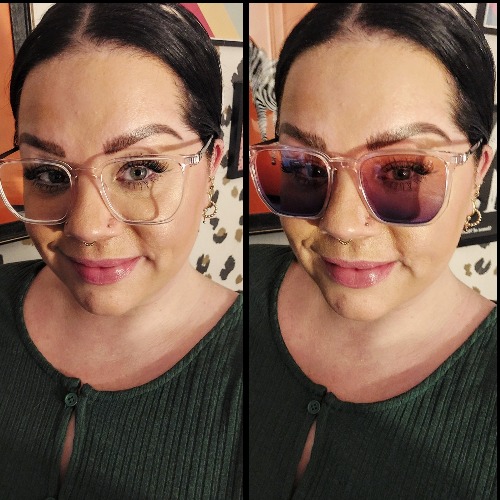 Such a gorgeous ombre frame .. lightweight and super comfy and I ADORE the clip on sunglasses with ombre colour also 