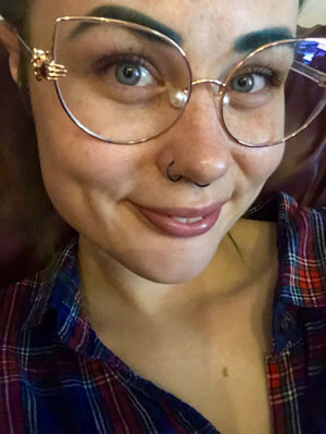 I LOOOOOVE these frames. I have a wider face, and finding glasses that I’m absolutely in love with isn’t easy. These are amazing. The little details, like the pearls for the nose pads, and the little hands on the ends of the arms, so cute. Constantly being complemented on them! 